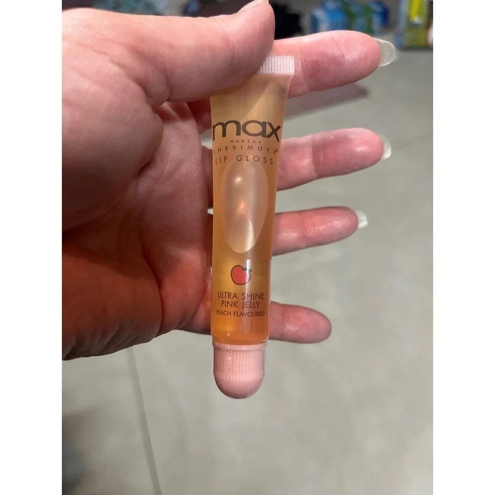 Max Makeup Cherimoya Ultra Shine Pink Jelly Lip Gloss Peach Flavoured New